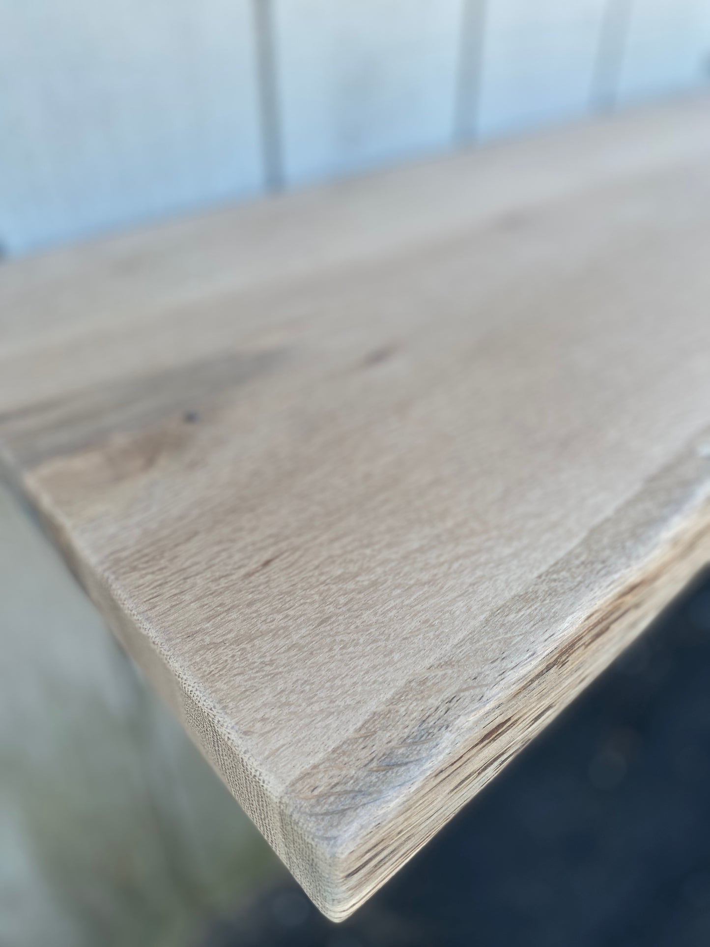 White oak floating shelf Raw edge
