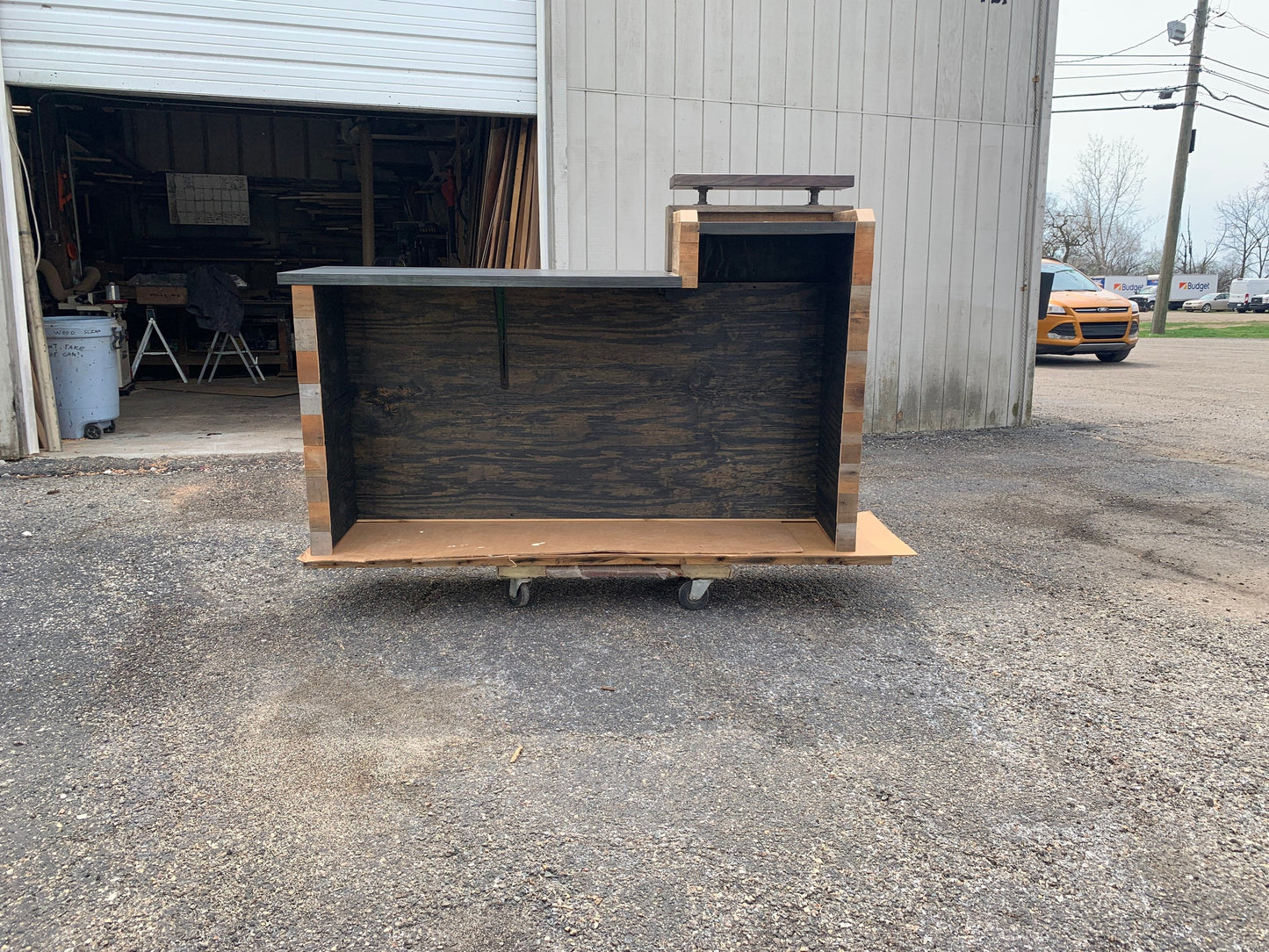 Reclaimed Wood Reception Desk with Office Desk Countertop Office Desk Welcome Center Help Desk Slab Counter