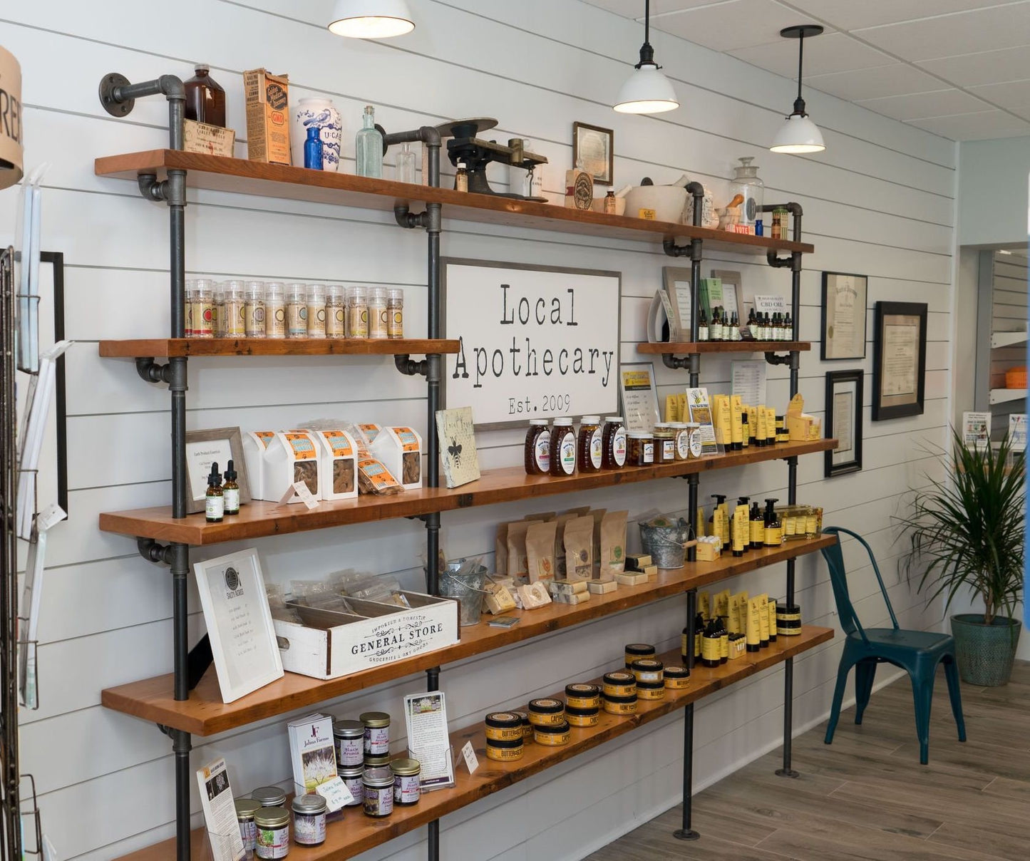 The Hemingway | Industrial Pipe Bookshelf — Custom Reclaimed Wood Wall-Mount Shelving Unit