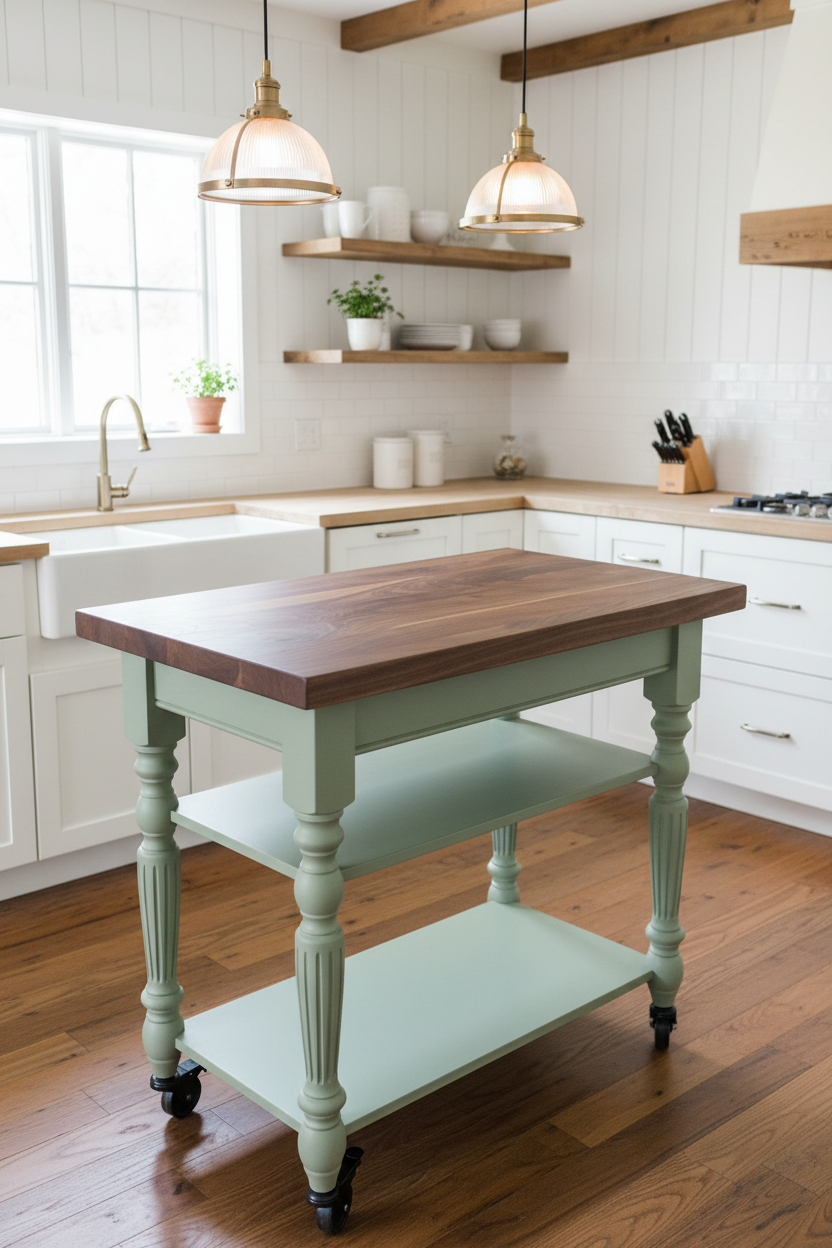 The Cleaver Block Island | Maple Butcher Block Kitchen Island — Handcrafted Reclaimed Urban Wood, Made to Order