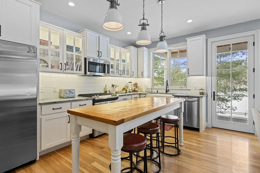 Custom Maple Butcher Block Kitchen Island — Handcrafted Reclaimed Urban Wood, Made to Order