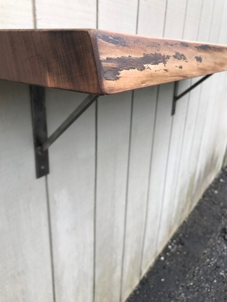 The Siding Live Edge Wall Mounted Desk, Floating Desk