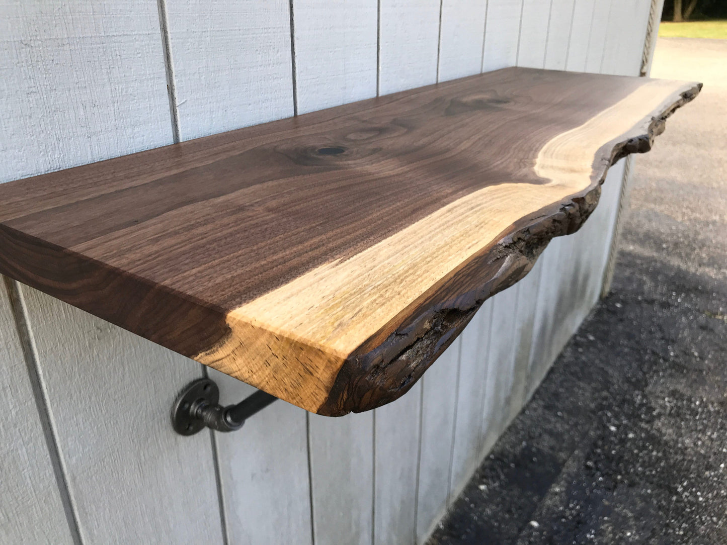 The Siding Live Edge Wall Mounted Desk, Floating Desk