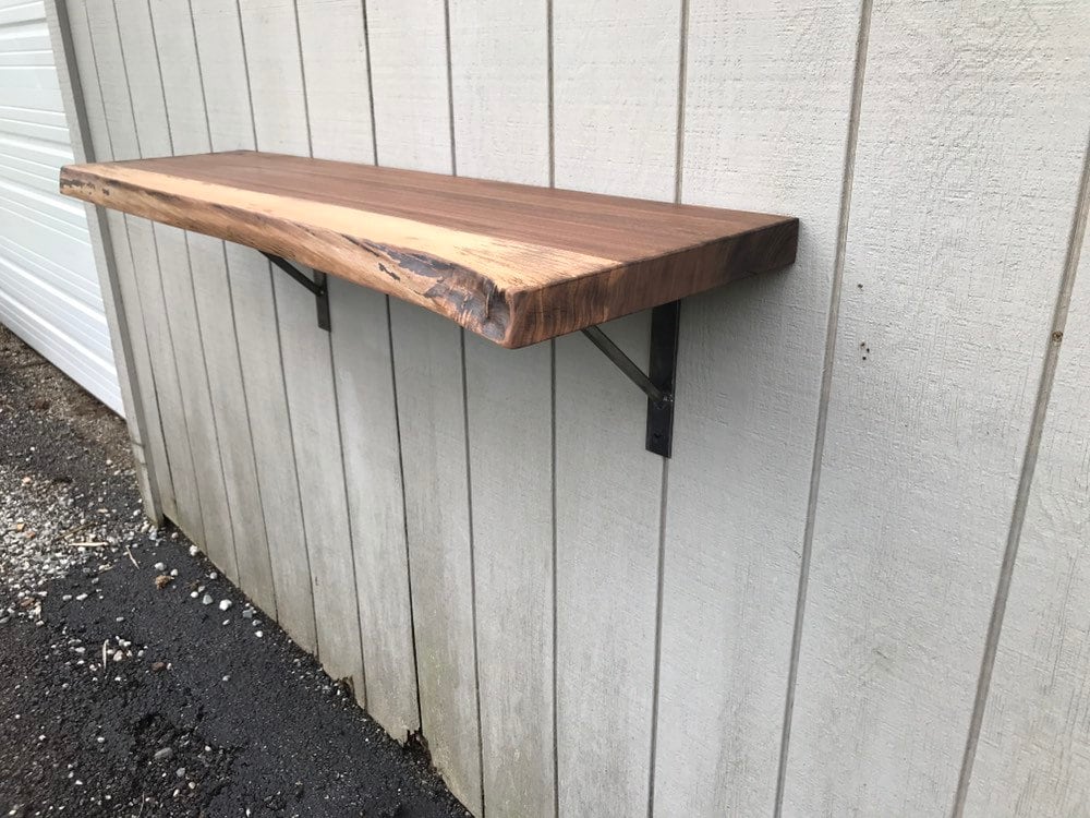 The Siding Live Edge Wall Mounted Desk, Floating Desk