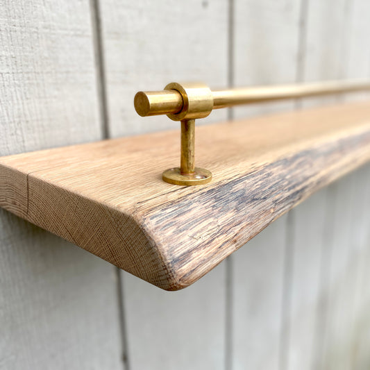 Floating Shelf with Brass Gallery Rail