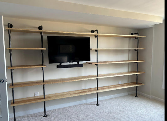 Hemingway Wall Mounted Floor to Ceiling Bookshelf