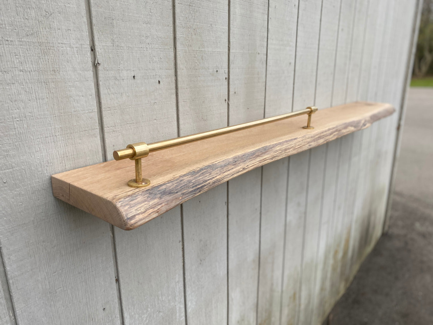 Floating Shelf with Brass Gallery Rail