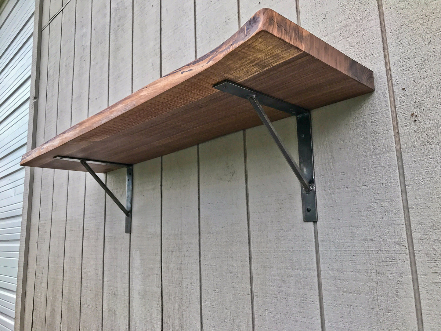 The Siding Live Edge Wall Mounted Desk, Floating Desk