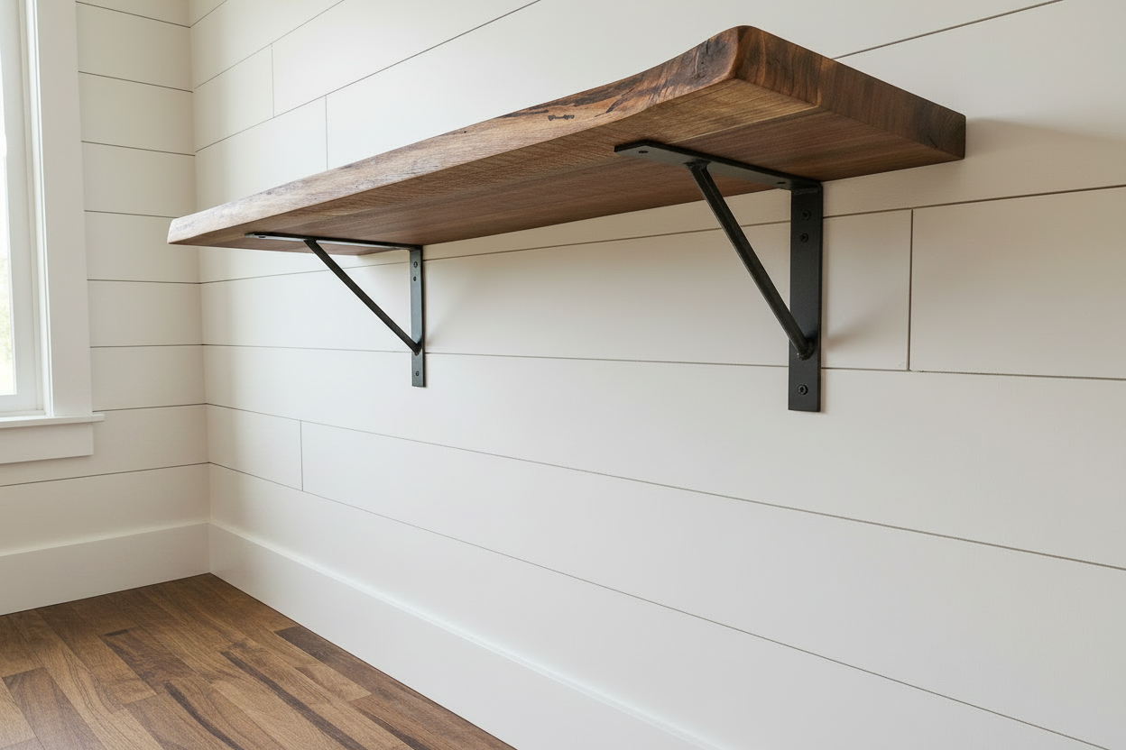 The Siding Live Edge Wall Mounted Desk, Floating Desk