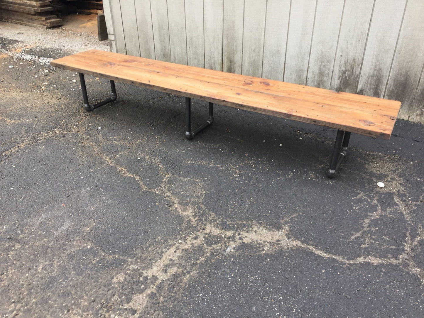 Reclaimed Wood Entry Bench: Modern Farmhouse Style with Iron Legs