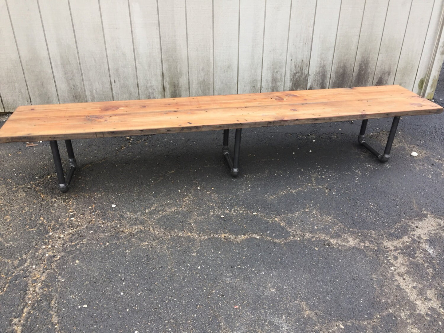 Reclaimed Wood Entry Bench: Modern Farmhouse Style with Iron Legs