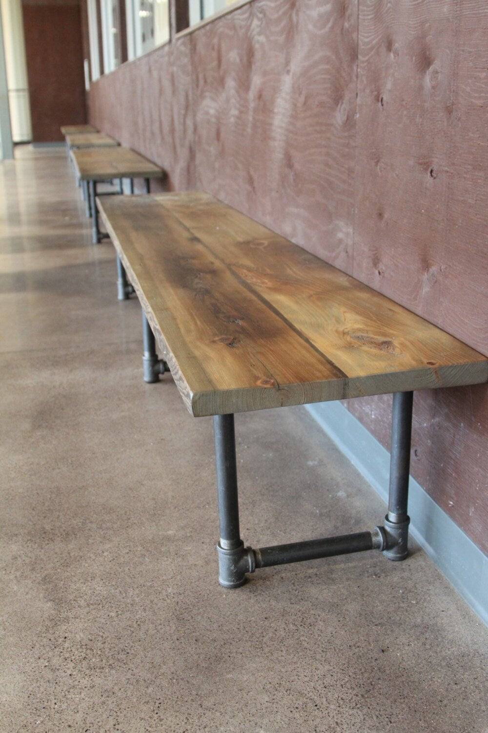 Reclaimed Wood Entry Bench: Modern Farmhouse Style with Iron Legs