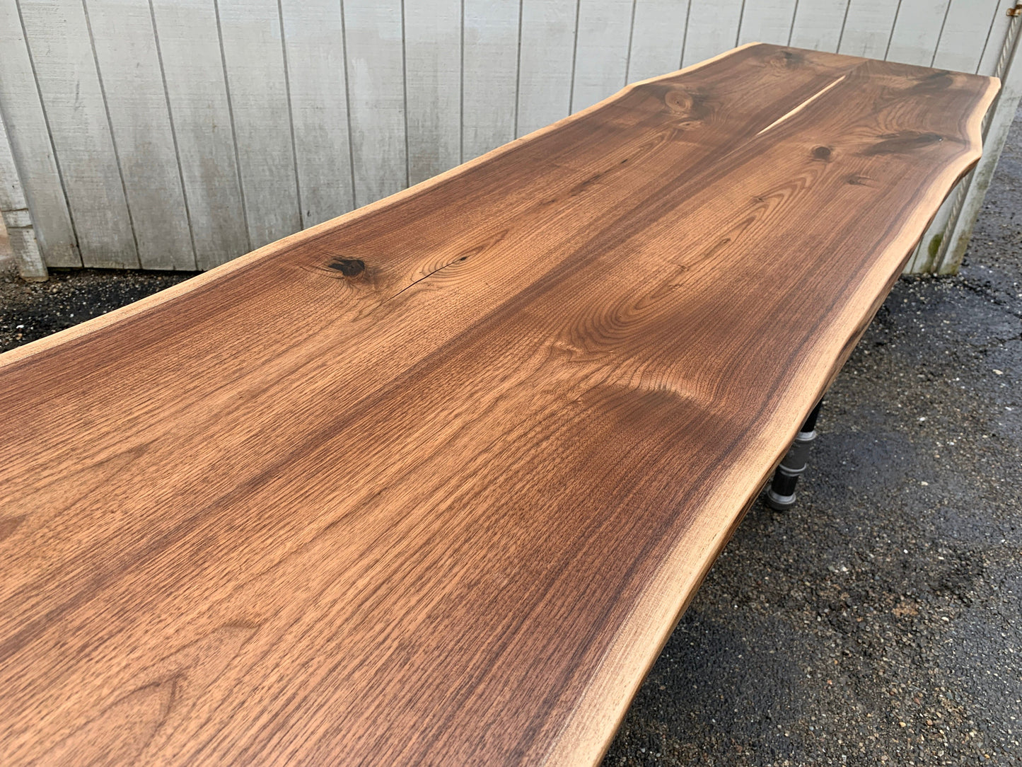 Handcrafted Walnut Wood Countertop: Raw Edge Bar Top - USA Made