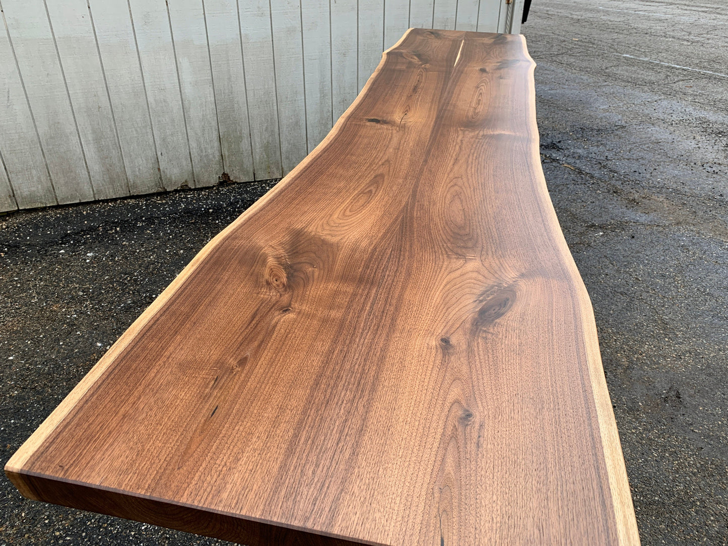 Handcrafted Walnut Wood Countertop: Raw Edge Bar Top - USA Made
