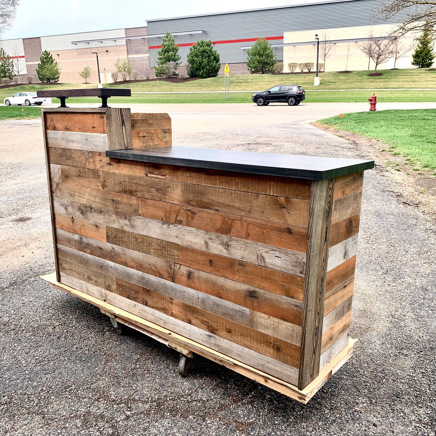 Reclaimed Wood Reception Desk, Custom Store Counter