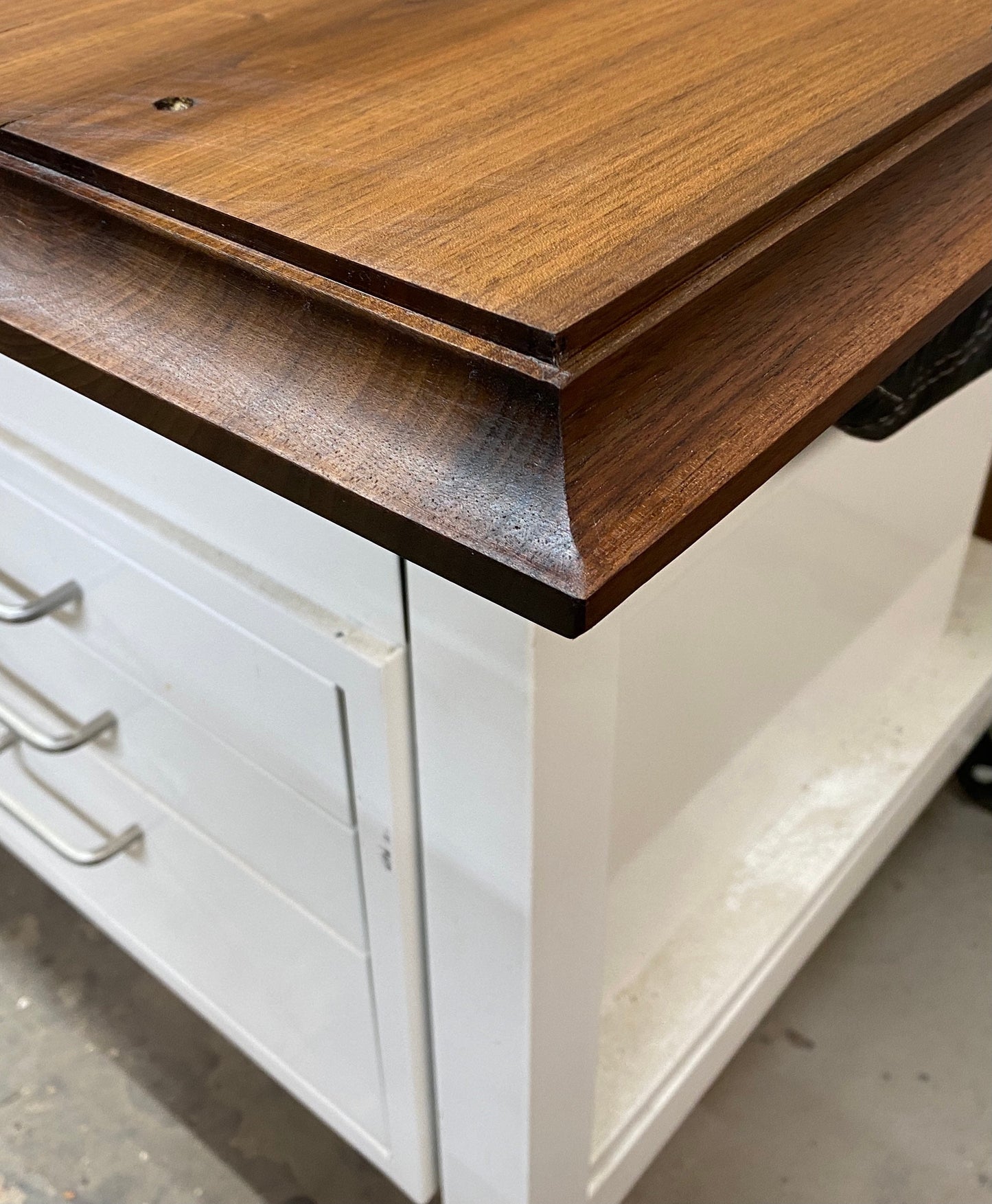 Custom Waterfall Countertop: Kitchen Island Extension Wood