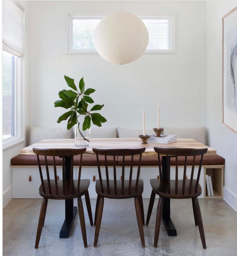 Live Edge Ambrosia Maple Dining Table - Mid Century Modern Wood Legs