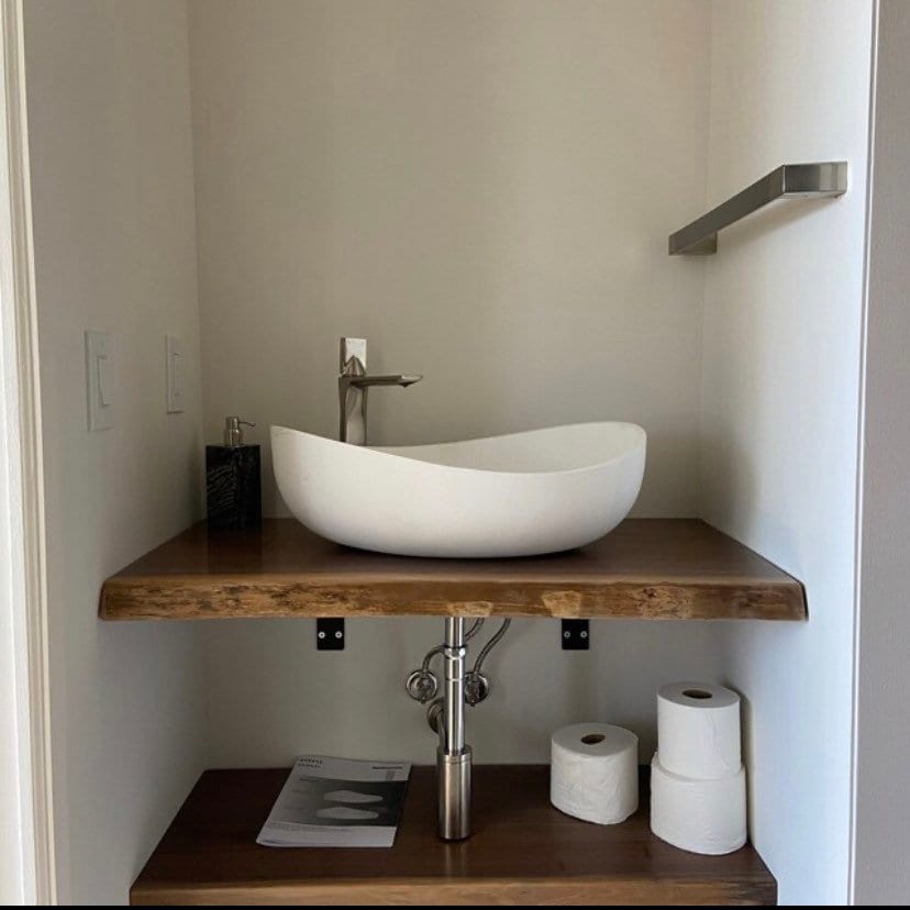 Thick Reclaimed Wood Floating Vanity: Box Style, Wall Mounted