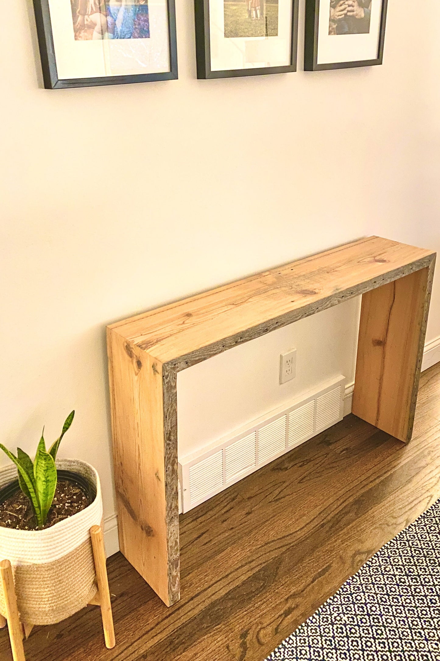 Reclaimed Wood Console Table: Minimalist Entry or Sofa Table