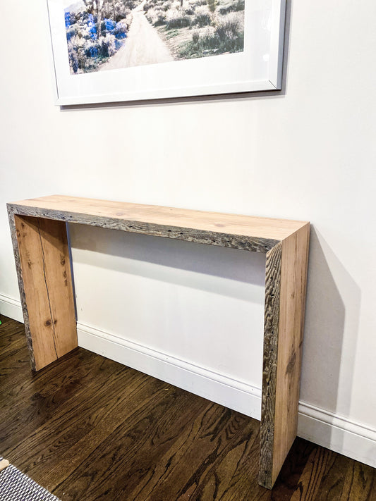 Reclaimed Wood Console Table: Minimalist Entry or Sofa Table