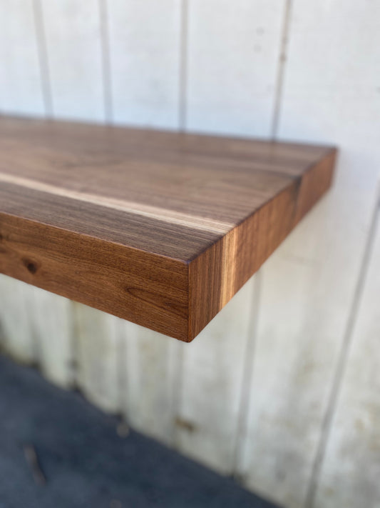 Thick Reclaimed Wood Floating Vanity: Box Style, Wall Mounted