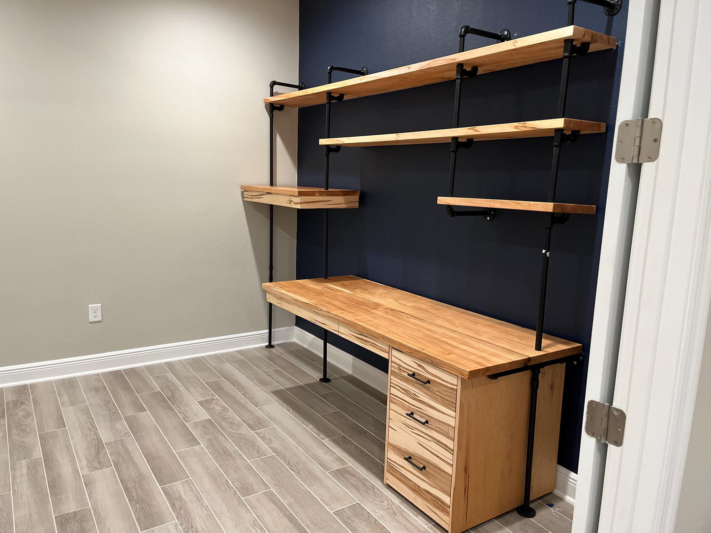 Butcher Block Desk, Industrial Desk, Custom Desk, Rustic Desk, Modern Drawers