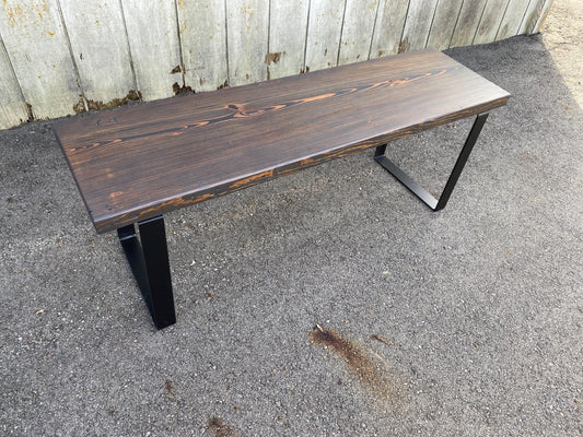 Reclaimed Wood Entry Bench: Modern Farmhouse Style with Iron Legs