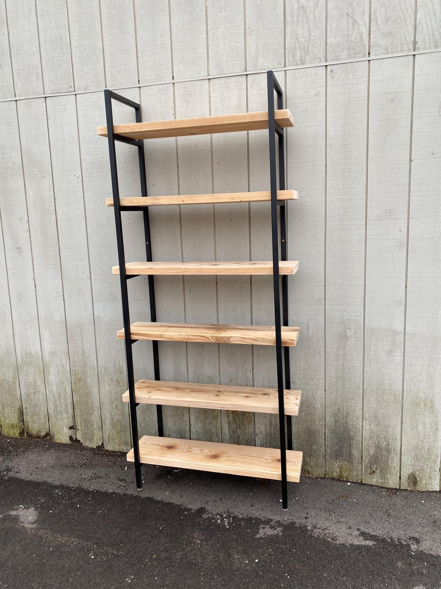 7 Shelves - Large Wall Mounted Bookshelf - Reclaimed Wood Bookshelf Pipe Bookshelf Shelf Built In Industrial Shelving TV Stand Desk Storage