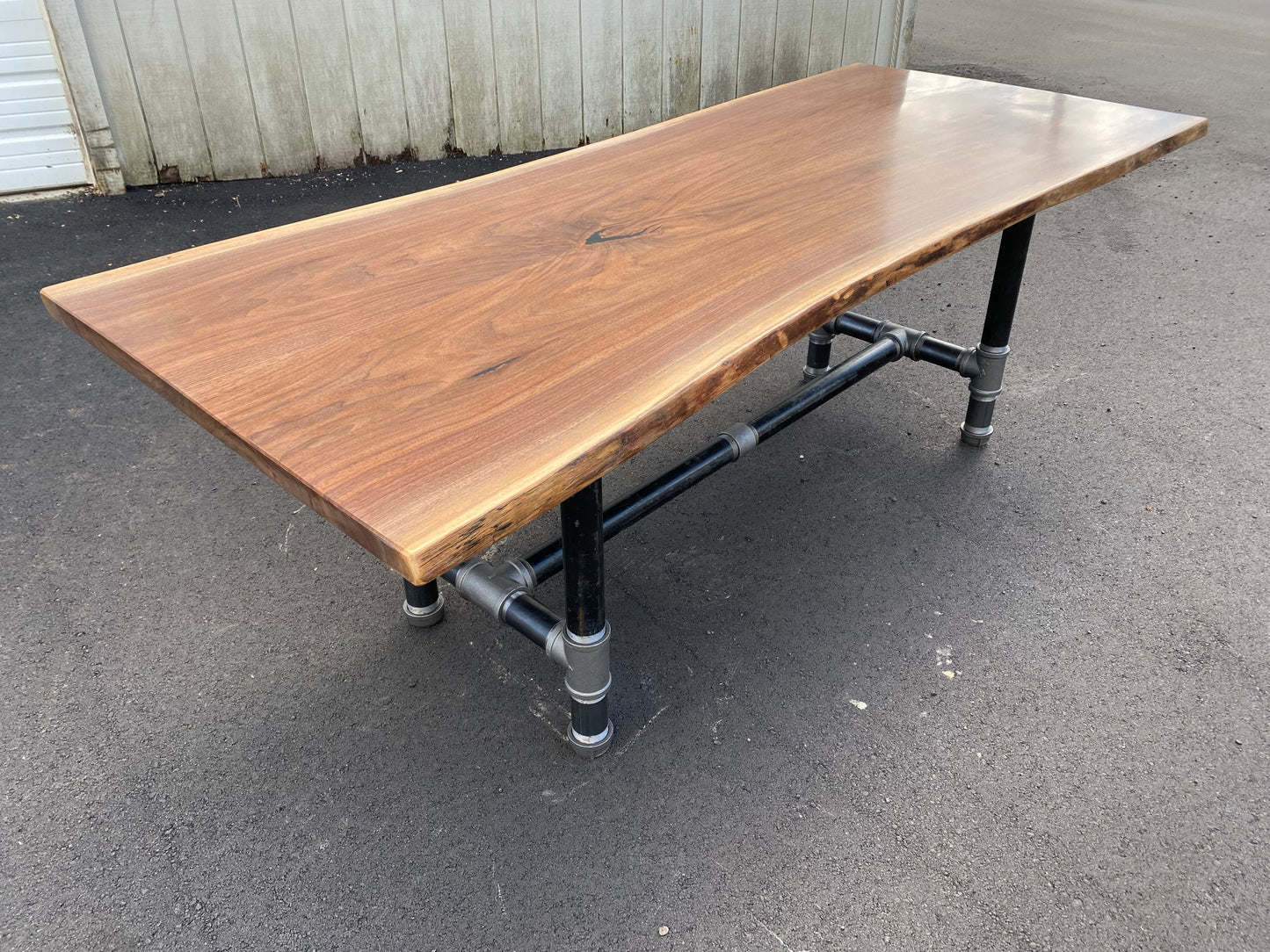 Capitol Conference Table - Massive Walnut Slab Boardroom Table with logo engraving